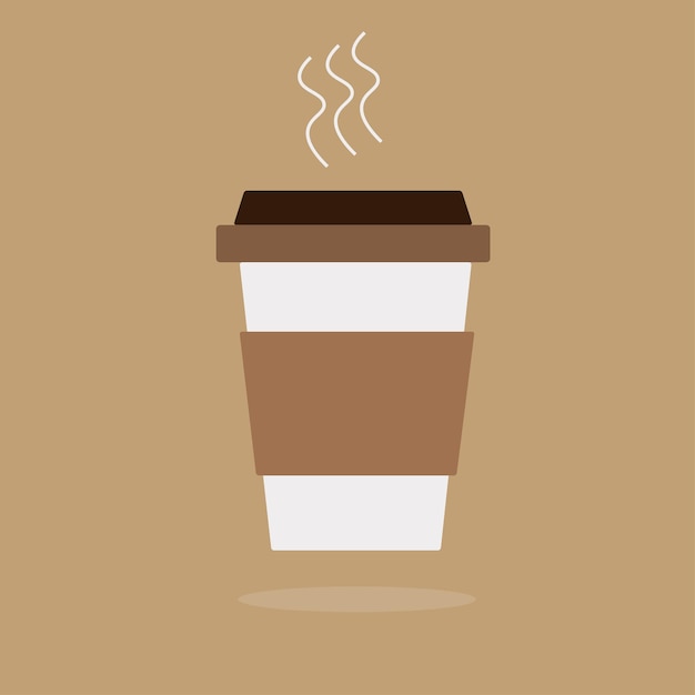 Vector Illustration cup of coffe take away packaging flat design