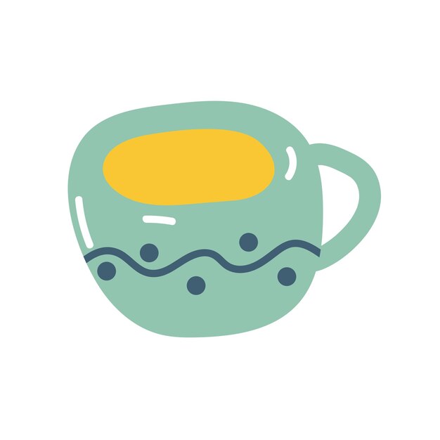 Vector illustration of cup in flat style. mug in flat style