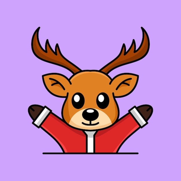 Vector vector illustration of a cute and adorable deer