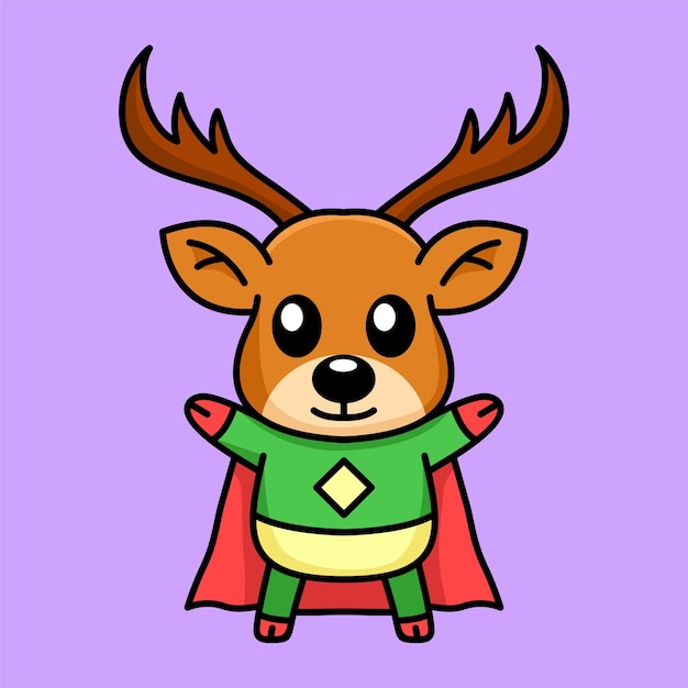 Vector vector illustration of a cute and adorable deer