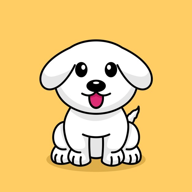 キュートで愛らしい子犬のベクトル イラスト