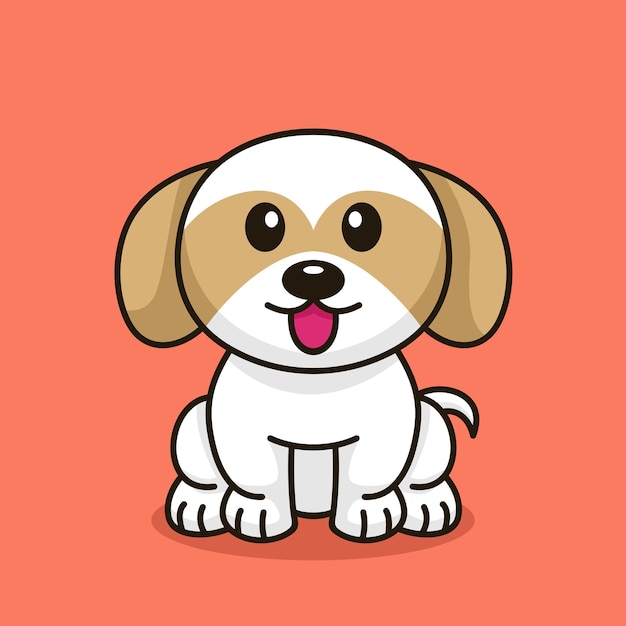 キュートで愛らしい子犬のベクトル イラスト