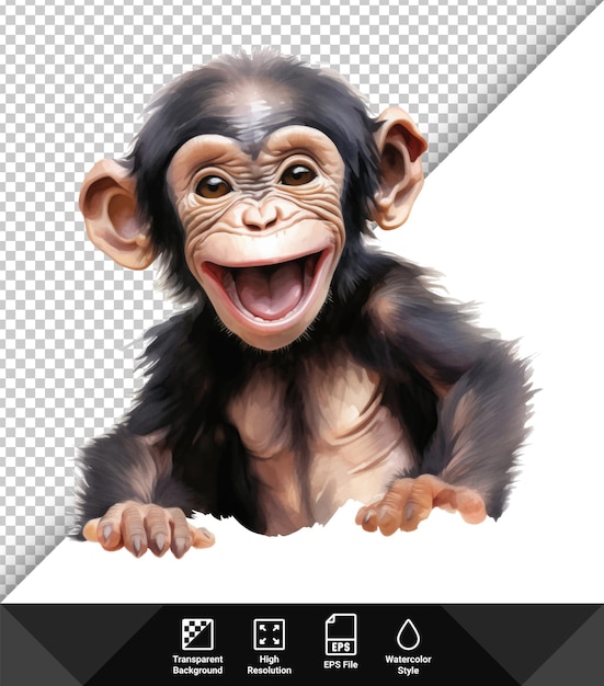 Vector vector illustration cute baby chimpanzee