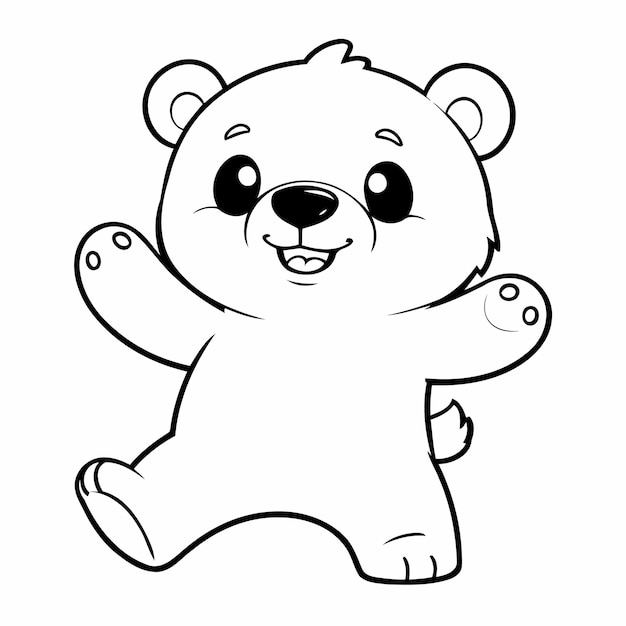 Vector illustration of a cute Bear doodle for children worksheet