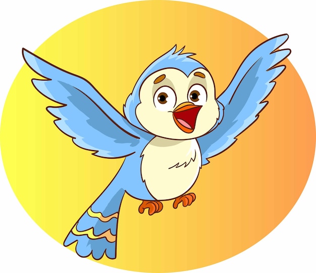 vector illustration of a cute bird in cartoon style