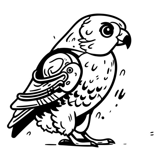 Vector illustration of a cute bird Hand drawn illustration of a bird