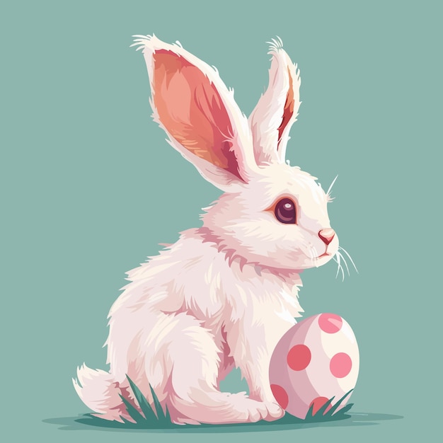 Vector illustration of a cute bunny for easter day