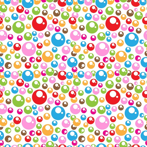 Una illustrazione vettoriale di trama di palline di caramelle carino modello senza saldatura colorato con forma di caramelle rotonde modello di progettazione di sfondo