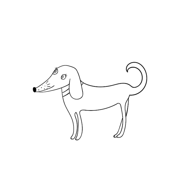 Векторная иллюстрация милой мультяшной собаки