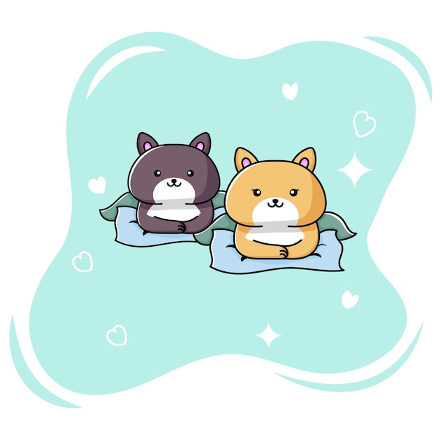 Vector illustration of cute cats