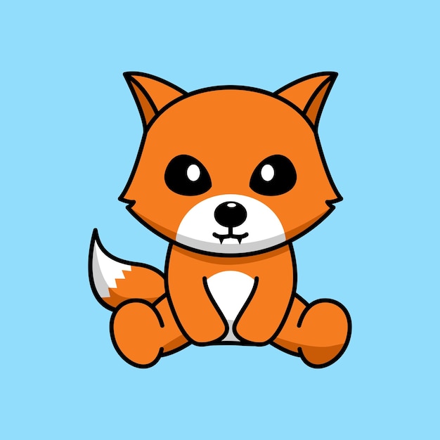 Vector illustration of cute and chubby fox