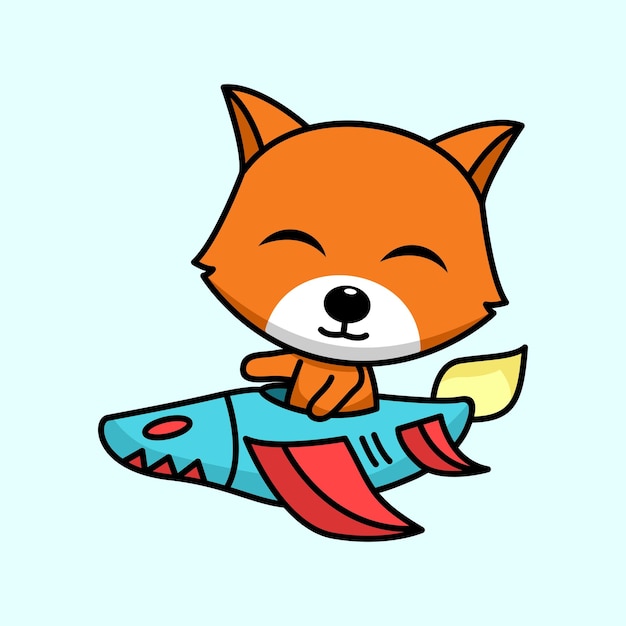 Vector illustration of cute and chubby fox