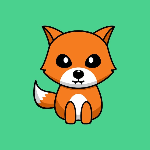 Vector illustration of cute and chubby fox