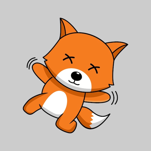 Vector illustration of cute and chubby fox