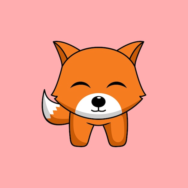 Vector illustration of cute and chubby fox