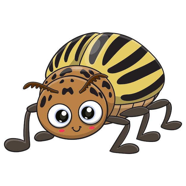 Vector illustration of cute colorado potato beetle cartoon