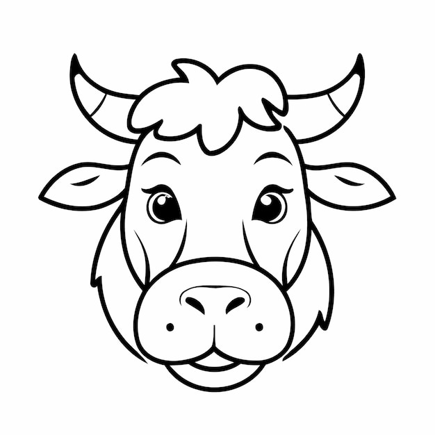 Векторная иллюстрация милой коровы, нарисованная рукой для малышей