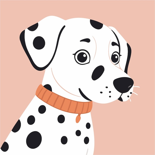 Vector vector illustration of a cute dalmation for children story book