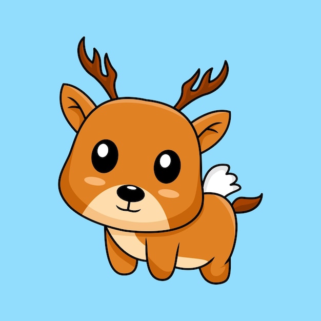 Vector vector illustration of cute deer cartoon character