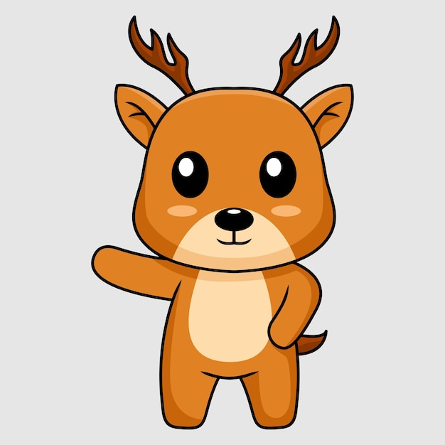 Vector illustration of cute deer cartoon character