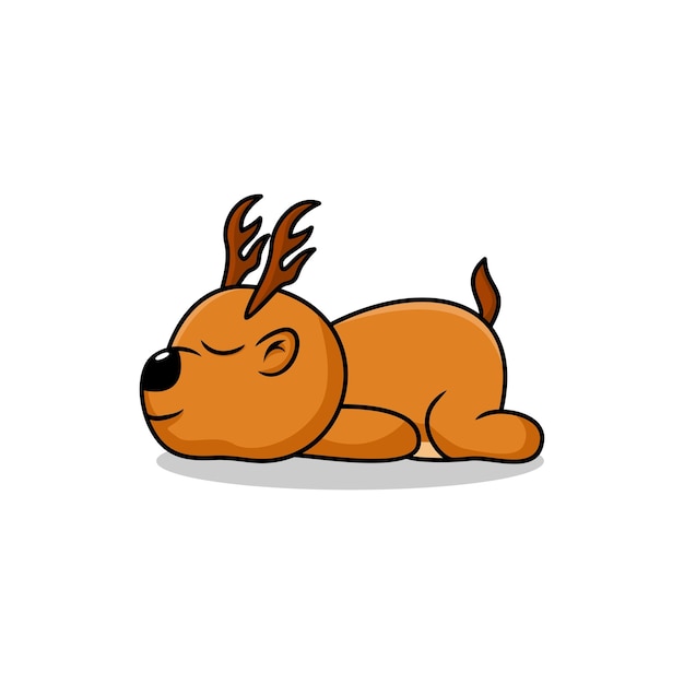 Vector illustration of cute deer cartoon character