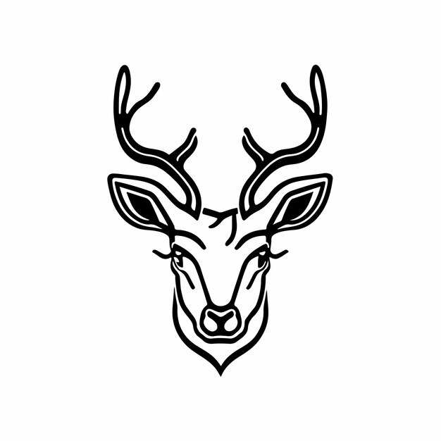 Vector illustration of cute deer face baby reindeer character icon graphic design element isolated