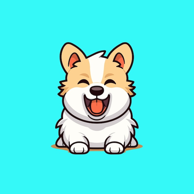 Vector illustration of Cute dog cartoon laughing