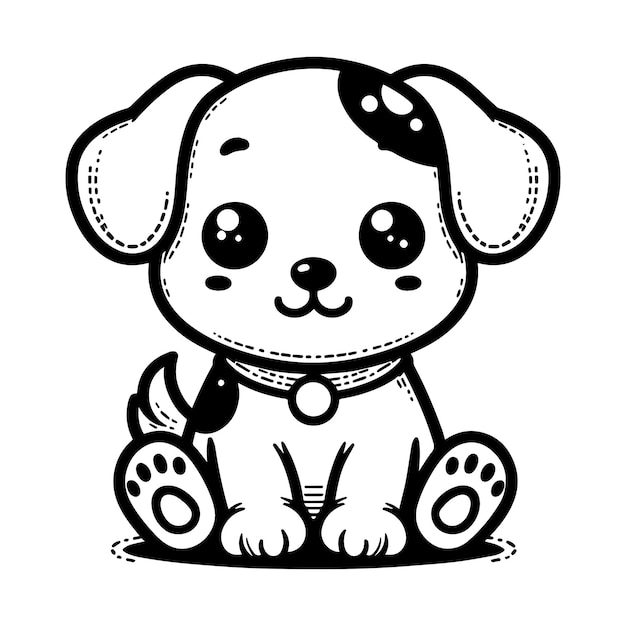 Vector vector illustration of a cute dog sitting generative ai