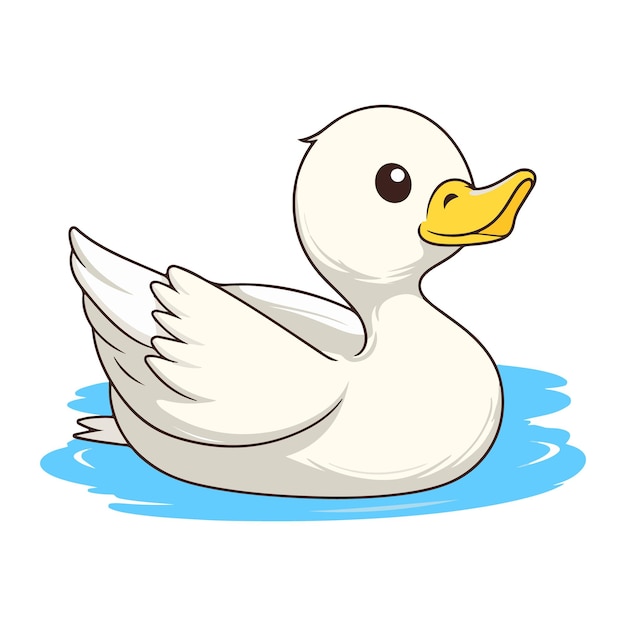 Vector vector illustration of cute duck cartoon style flat icon illustration