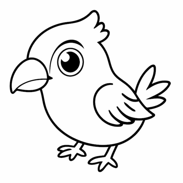 Vector vector illustration of a cute exoticbird drawing for children page