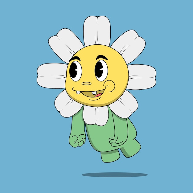 Vector vector illustration of cute flower characters