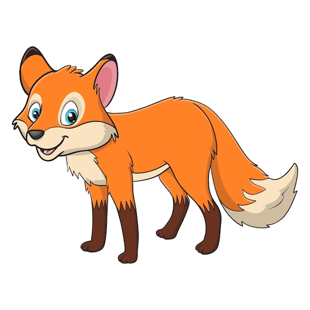 Vector illustration of cute fox cartoon
