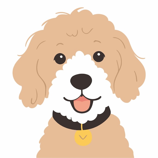 Vector vector illustration of a cute goldendoodle for toddlers books