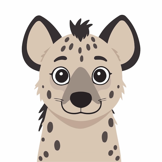 Vector vector illustration of a cute hyena for toddlers