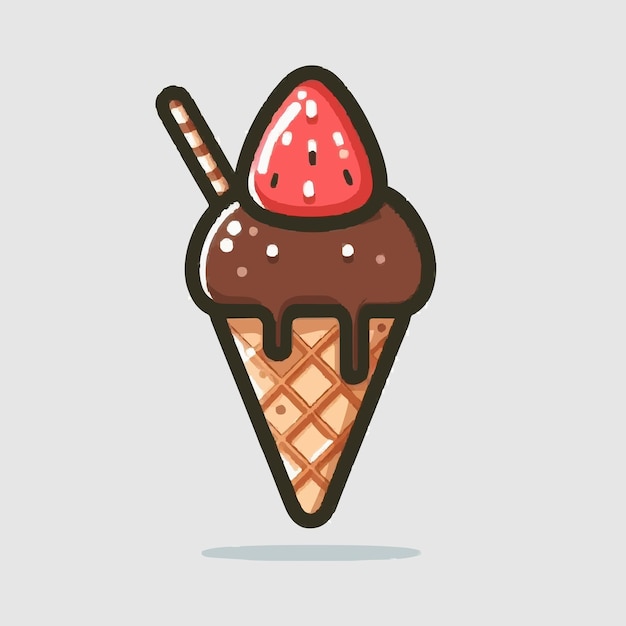 Vector illustration of cute ice cream