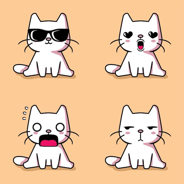 かわいい子猫の絵文字のベクトル イラスト