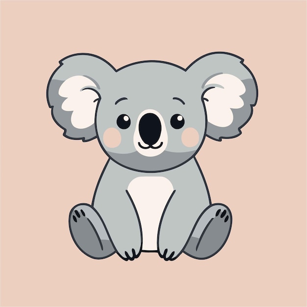 Vector vector illustration of a cute koala for kids story book