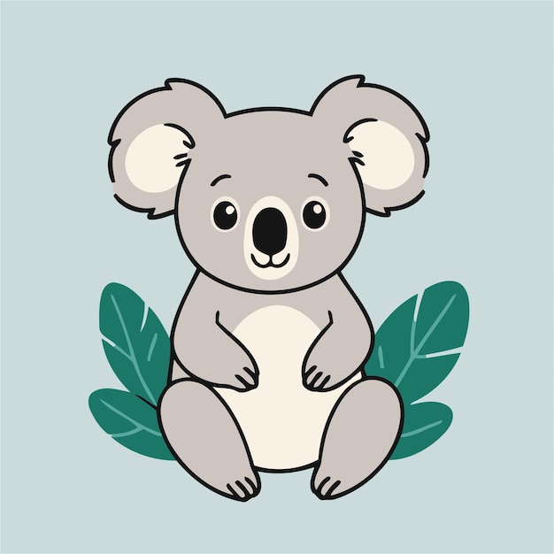 Vettore illustrazione vettoriale di un carino koala per libri di storie per bambini piccoli