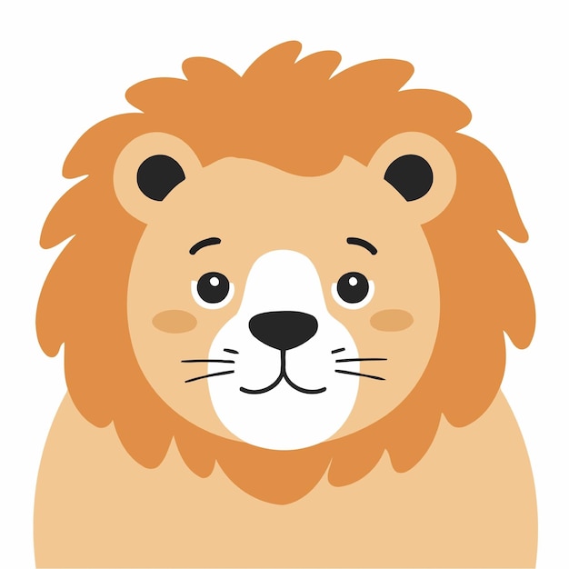 Vector vector illustration of a cute lion for kids books