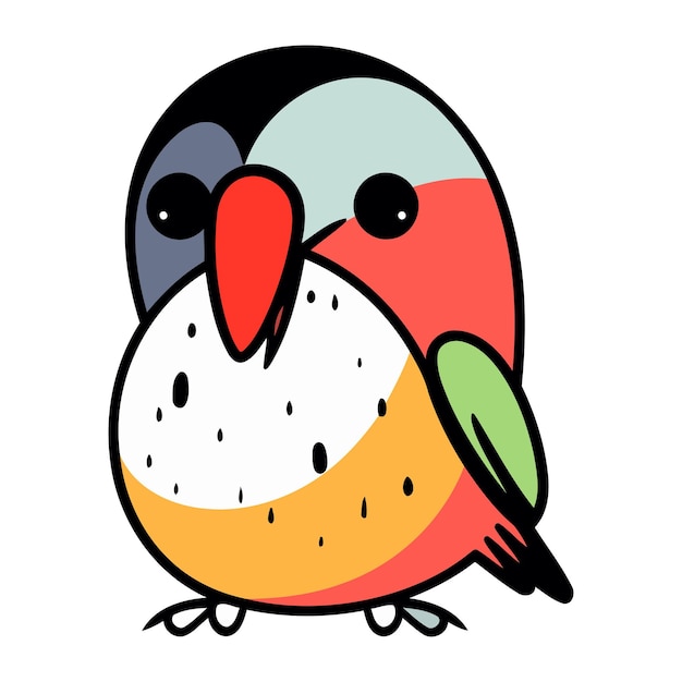 Vector illustration of a cute little parrot on a white background