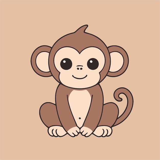 Vector illustration of a cute Monkey for toddlers books