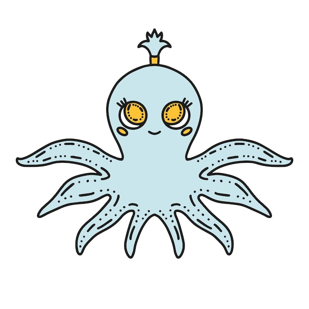 Vector illustration of cute octopus