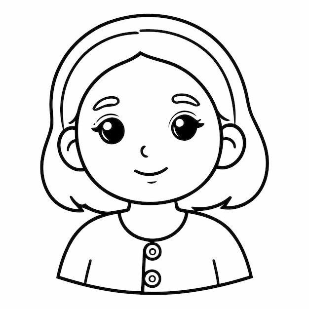 Vector illustration of a cute Oldwoman for kids colouring worksheet