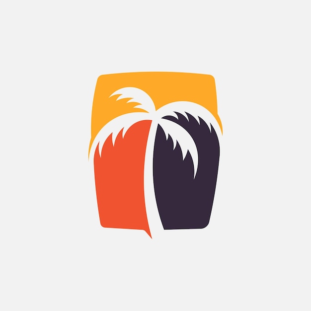 Vector illustration of cute palm logo
