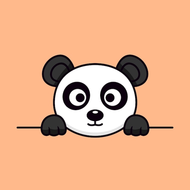 Vector illustration of cute panda and chibi animal