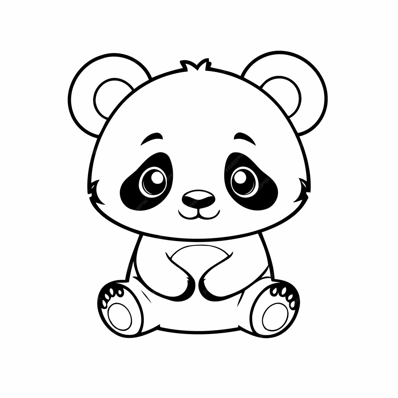 Premium Vector | Vector illustration of a cute Panda drawing for kids