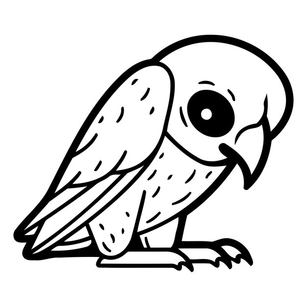 Vector illustration of a cute parrot isolated on a white background