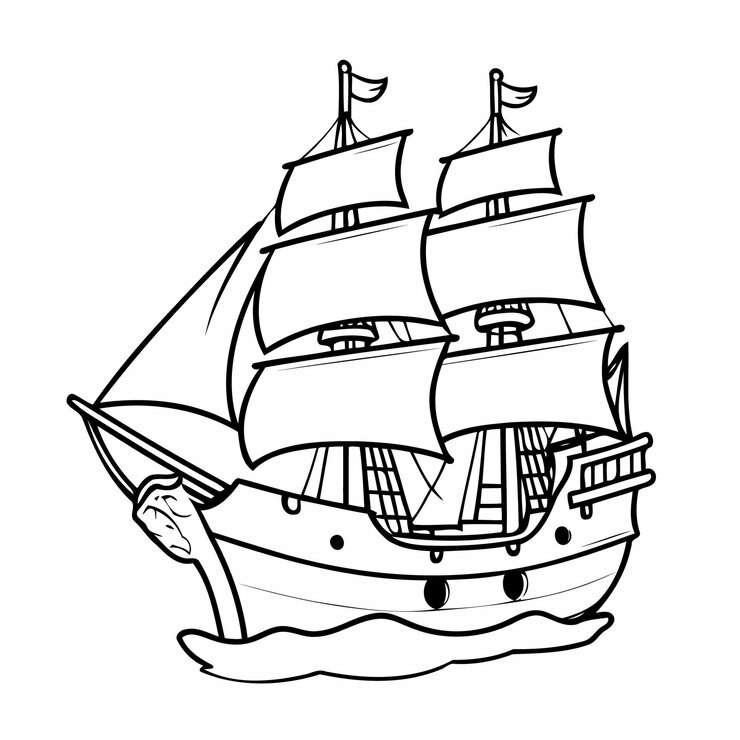 ベクトルイラスト 海賊船の絵