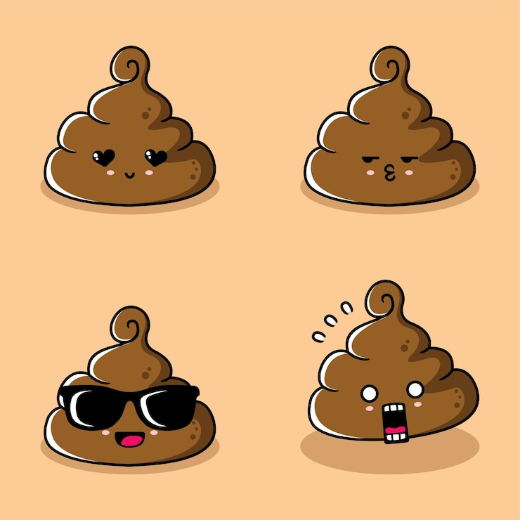 Vector vector illustration of cute poop emoji