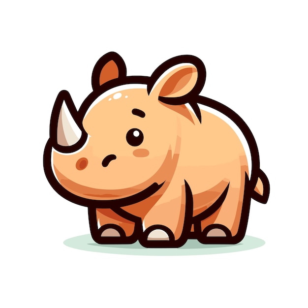 Vector vector illustration of a cute rhino